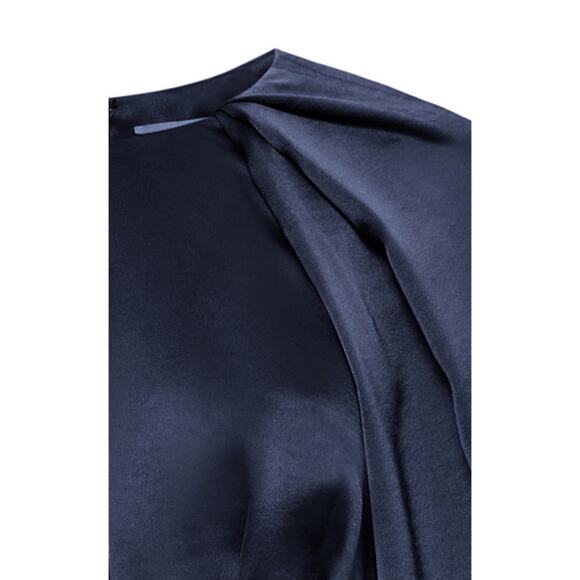 ACLER Paringa Sateen Puff Balloon Sleeve Mini Dress Split Bodice - Picture 5 of 7